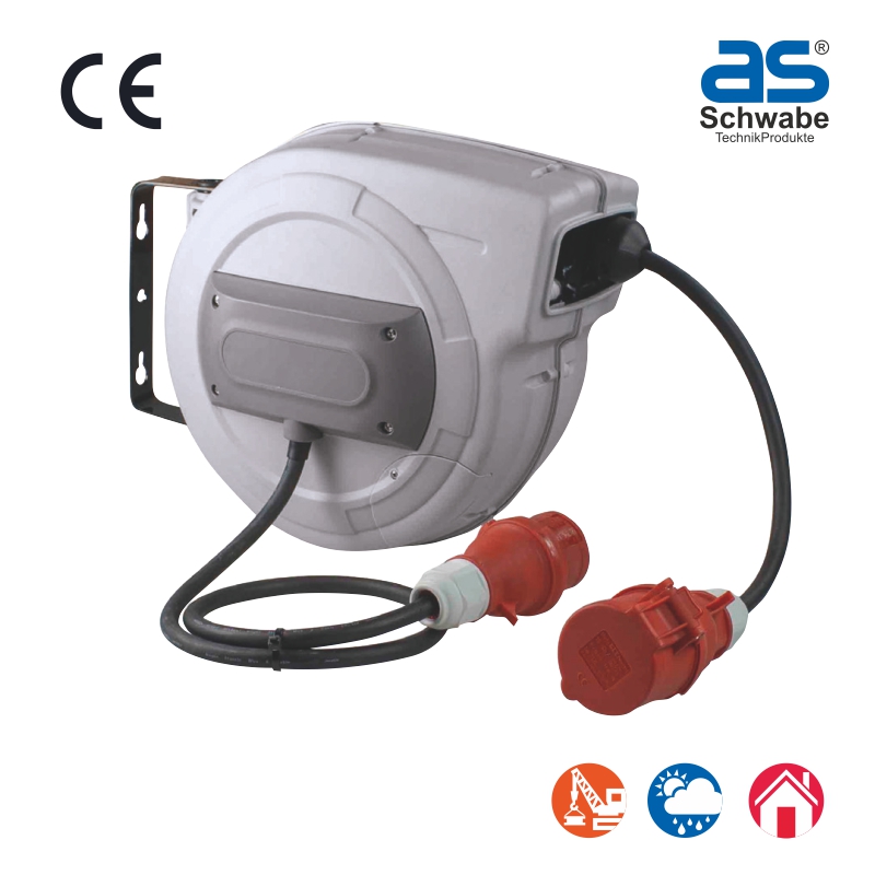 Автоматическая катушка с кабелем as - Schwabe кабель 15 + 1 м, H07RN-F 5G2.5, IP44, CEE, 400 В, серый 12649