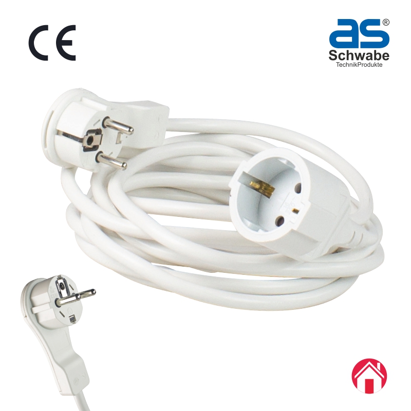 Удлинитель as - Schwabe, кабель 10 м, H05VV-F 3G1.5, IP20, белый 51021